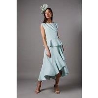 Ruffle Peplum Crepe Dress