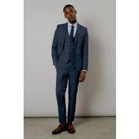 Mens Navy Marl Skinny Fit Suit Trousers - 32R