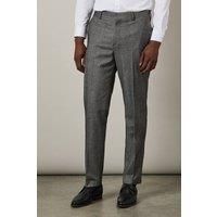 Mens Grey Tweed Look Herringbone Slim Fit Trousers - 38R