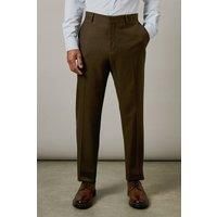 Khaki Tweed Look Tailored Fit Suit Trousers