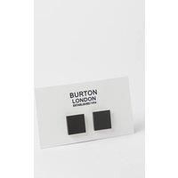 Mens Black And Silver Square Cufflinks - One Size