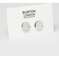 Mens Silver Formal Detailed Cufflinks - One Size
