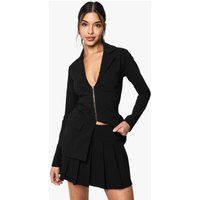 Womens Bengaline Pleated Mini Skirt