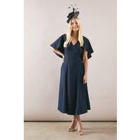 Wallis Navy Fit & Flare Dress Womens Occasion Dresses