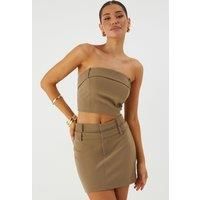 Misspap Taupe Maxi Skirt Womens Casual Skirt Co-Ords