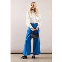 Petite Wide Leg Pleat Detail Trouser