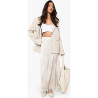 Womens Satin Lace Trim Maxi Slip Skirt
