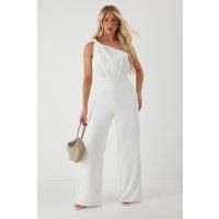 Misspap White Wide Leg Jumpsuit Womens Going Out Jumpsuits