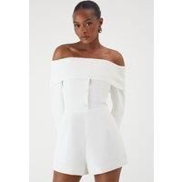 Misspap White Playsuit Womens Going Out Playsuits