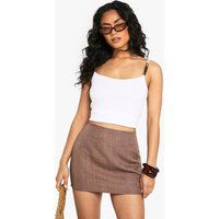 Womens Linen Look Mini Skirt