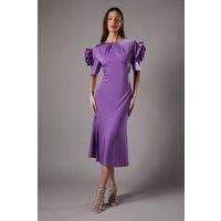 Corsage Shoulder Short Sleeve Dress