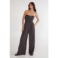 Tailored Stripe Bandeau Cupped Jumpsuit