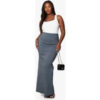 Womens Plus Bengaline Column Maxi Skirt