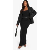 Womens Plus Bengaline Column Maxi Skirt