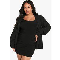 Womens Plus Bengaline Ruched Wrap Skirt