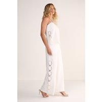 Cutwork Side Tailored Wide Leg Pants