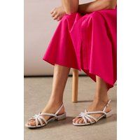 Womens Good For The Sole: Caelina Faux Metallic Suede Plaited Low Block Heeled Sandals