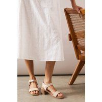 Womens Good For The Sole: Orithia Faux Leather Comfort Sock Block Heel Sandals