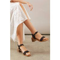 Good For The Sole Black Heeled Sandals Womens Daywear Heels