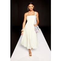 Runway 1.8.1.8 Tie Strap Pleat Detail Midi Dress