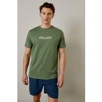Mens Green Block Print T-Shirt - S