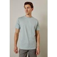 Mens Dusty Blue Plain Crew Neck T-Shirt - Light Blue - S