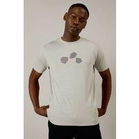 Mens Light Grey Abstract Shape Print T-Shirt - L