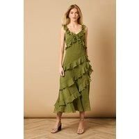 Oasis Khaki Midi Dress Womens Occasion Dresses