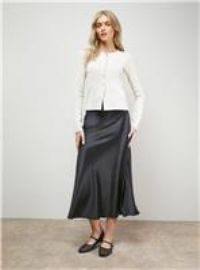Oasis Black Midi Skirt Womens Daywear Skirts