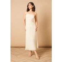 Chiffon Dropped Waist Bandeau Maxi Dress