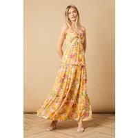 Rosette Detail Halterneck Midi Dress