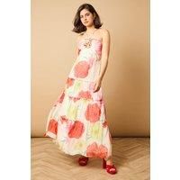 Rosette Detail Halterneck Midi Dress