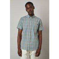 Debenhams Men's Grey Summer Check Short Sleeve Shirt | Size: 2XL
