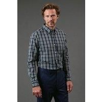 Maine Navy Checked Shirt Mens Casual Shirts