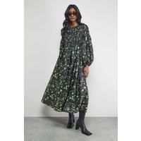 Petite Textured Organza Shirred Midaxi Dress