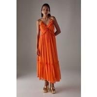 Warehouse Orange Dress Womens Casual Dresses