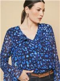 WALLIS Leopard Ruffle Detail Blouse 10