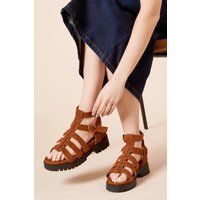 Faith Tan Wedges Womens Daywear Sandals