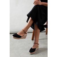 Womens Primina Faux Suede Closed Toe Espadrille Wedge Sandals