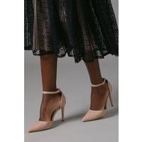 Nautila Faux Leather High Heel Stiletto Open Pointed Court Shoes