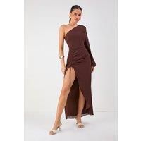 Misspap Chocolate Column Dress Womens Going Out Dresses