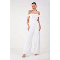 Misspap Ivory Wide Leg Jumpsuit Womens Occasion Jumpsuits
