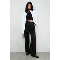 Runway 1.8.1.8 Black Cuffed Trousers Womens Daywear Trousers