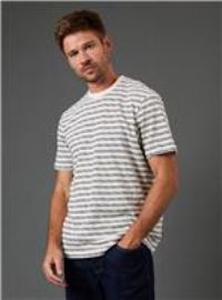 Mens Off White Broken Stripe T-Shirt - L