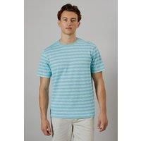 Mens Light Blue Broken Stripe T-Shirt - S