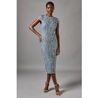 Coast Dusty Blue Midi Dress Womens Occasion Dresses
