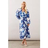 Petite Floral Viscose Wrap Dress