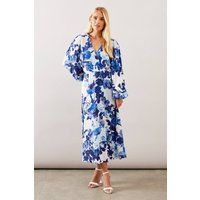 Petite Floral Viscose Wrap Dress
