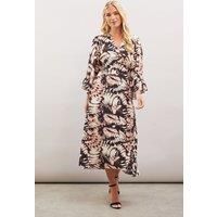 Petite Butterfly Print Viscose Wrap Dress