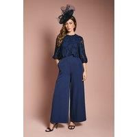 Lace Overlay Wide Leg Jumpsuit